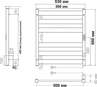 Полотенцесушитель электрический Indigo Oktava Slim 5 LСLOKS5E60-50MFRt синий
