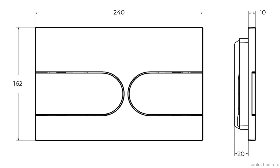 Кнопка смыва для унитаза BelBagno BB-11-GM пластик, цвет оружейная сталь