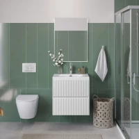 Тумба с раковиной BelBagno Uno 60 подвесная, 2 ящика, bianco opaco