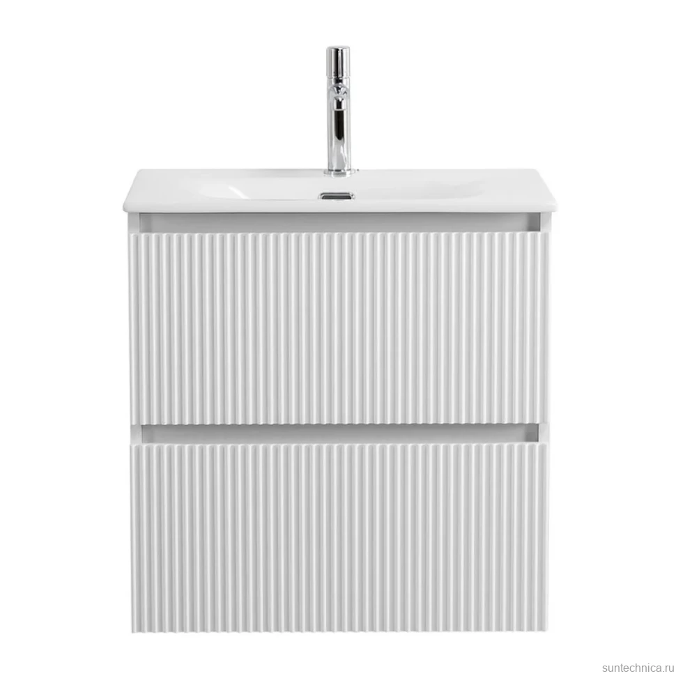 Тумба с раковиной BelBagno Uno 60 подвесная, 2 ящика, bianco opaco