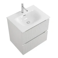 Тумба с раковиной BelBagno Uno 60 подвесная, 2 ящика, bianco opaco