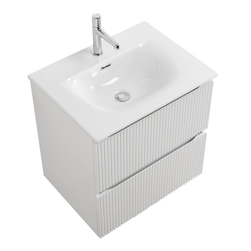 Тумба с раковиной BelBagno Uno 60 подвесная, 2 ящика, bianco opaco