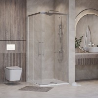 Душевой уголок Niagara Nova NG-6630-34 100x100, профиль хром, стекло прозрачное