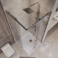 Душевой уголок Niagara Nova NG-6630-34 100x100, профиль хром, стекло прозрачное