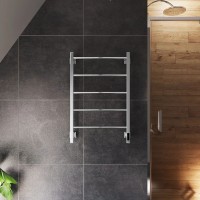 Полотенцесушитель электрический Grota Simple K 530х800 NP EL 80x55 см, подключение справа, слева, скрытое подключение справа, глянцевый хром, лесенка