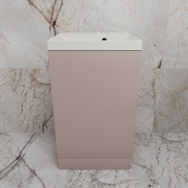 Тумба с раковиной Style Line Моно 50 напольная, санд пудровый, раковина Asti 50 жасмин