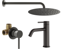 Комплект для ванной Plumberia Selection Ixo KITXO01GR53 С ВНУТРЕННЕЙ ЧАСТЬЮ, графит матовый