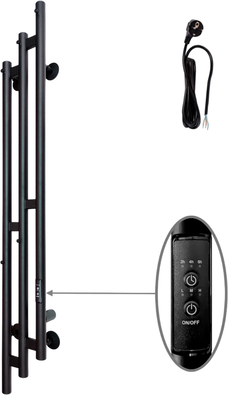 Полотенцесушитель электрический Altasan Бриз 120х17 черный муар