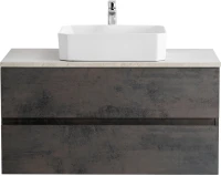 Тумба с раковиной Cezares Molveno 46 100 ossido, со столешницей marmo crema opaco