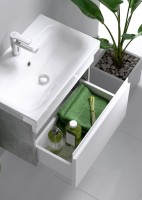 Тумба с раковиной Aqwella Smart 60 бетон светлый