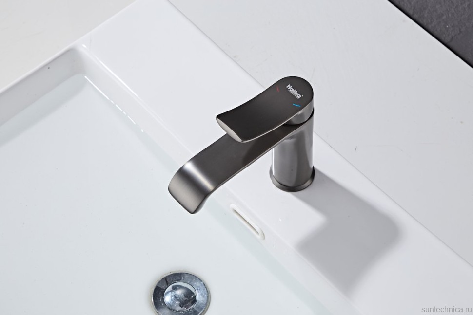 Смеситель для раковины Haiba HB10553-3 оружейная сталь