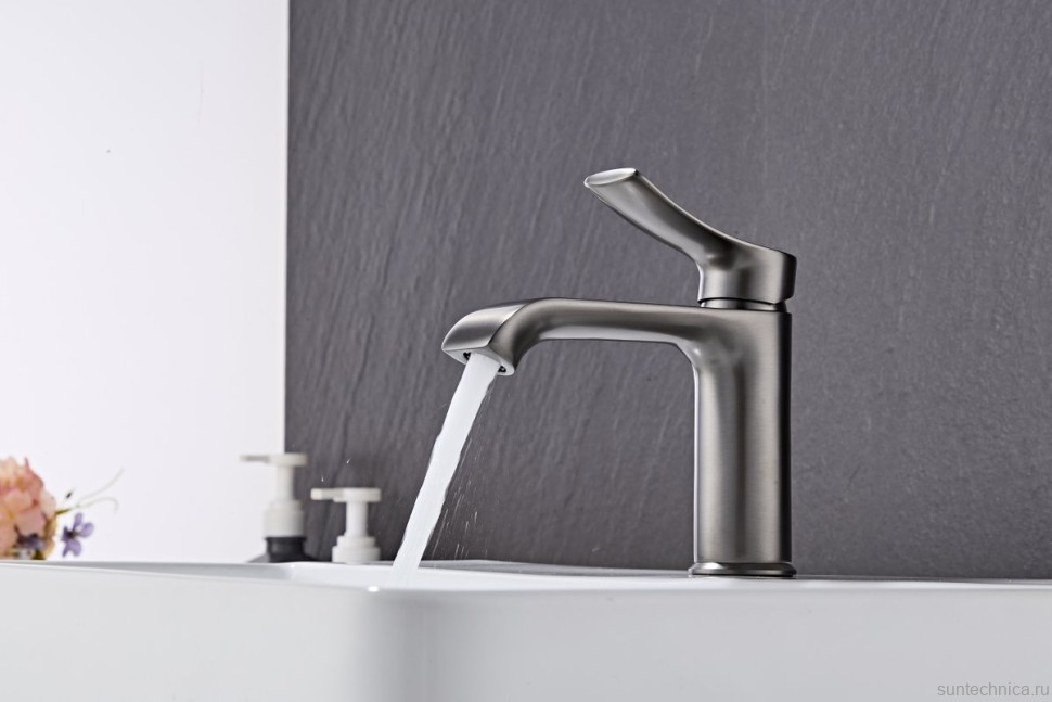 Смеситель для раковины Haiba HB10553-3 оружейная сталь