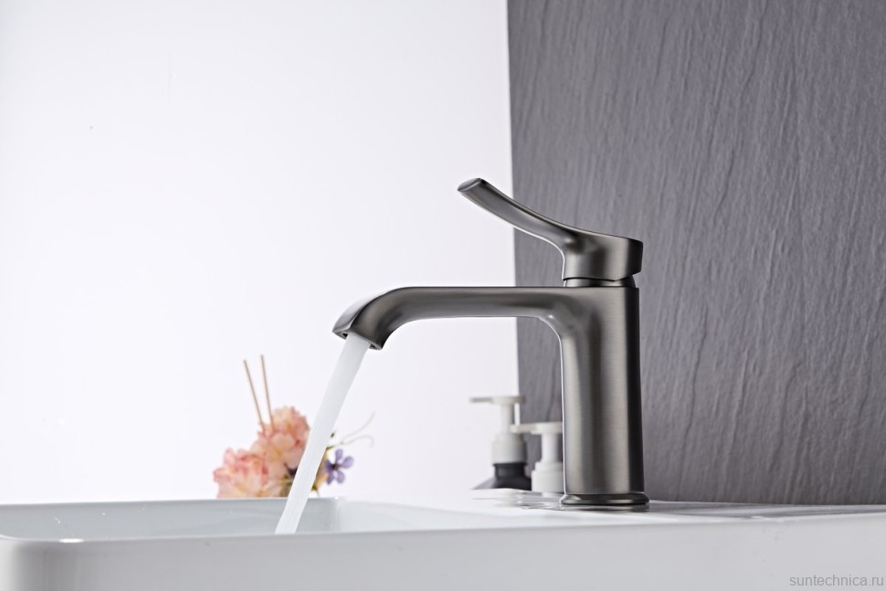 Смеситель для раковины Haiba HB10553-3 оружейная сталь