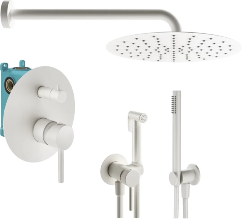 Комплект для ванной Plumberia Selection Ixo KITZXO18BO С ВНУТРЕННЕЙ ЧАСТЬЮ, белый матовый
