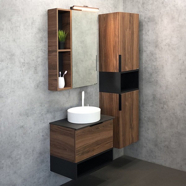 Мебель для ванной комнаты Comforty Штутгарт 60 дуб тёмно-коричневый, с раковиной Comforty 9111