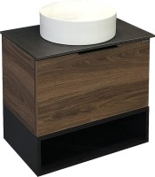 Мебель для ванной комнаты Comforty Штутгарт 60 дуб тёмно-коричневый, с раковиной Comforty 9111