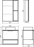 Мебель для ванной комнаты Comforty Штутгарт 60 дуб тёмно-коричневый, с раковиной Comforty 9111