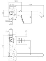 Смеситель для раковины Haiba HB14553 С ВНУТРЕННЕЙ ЧАСТЬЮ, хром