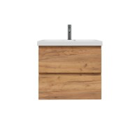 Тумба с раковиной SanStar Riana 60 подвесная, дуб крафт золотой, раковина Moduo 60