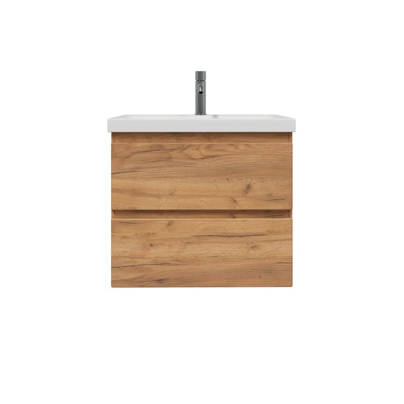 Тумба с раковиной SanStar Riana 60 подвесная, дуб крафт золотой, раковина Moduo 60