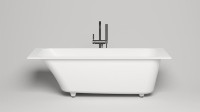 Ванна из искусственного камня Salini Orlanda Kit S-Stone 170x75 см, встраиваемая, матовая белая, на ножках, с донным клапаном