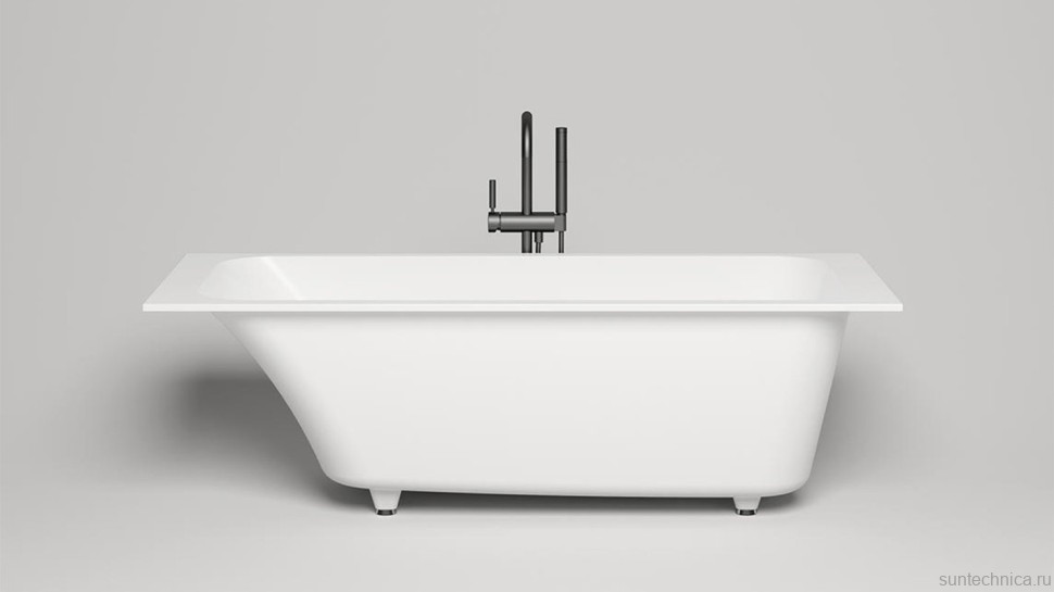 Ванна из искусственного камня Salini Orlanda Kit S-Stone 170x75 см, встраиваемая, матовая белая, на ножках, с донным клапаном