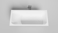 Ванна из искусственного камня Salini Orlanda Kit S-Stone 170x75 см, встраиваемая, матовая белая, на ножках, с донным клапаном