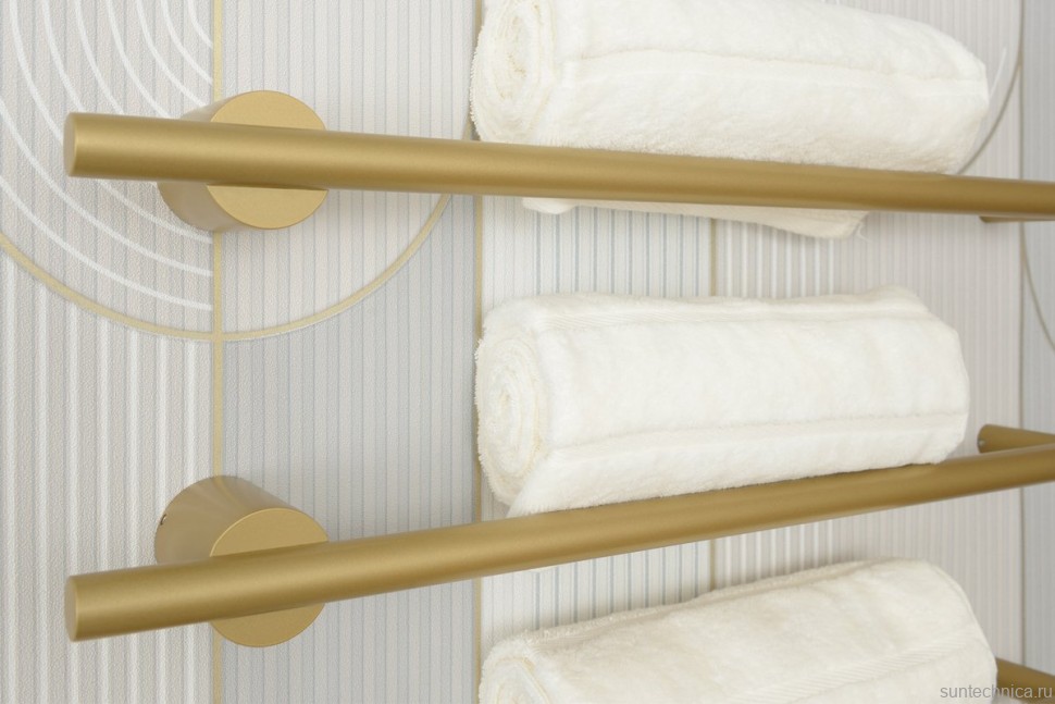 Полотенцесушитель электрический Сунержа Идиллия Master 1000 5x110 см, скрытое подключение, золотой шелк, I-образный