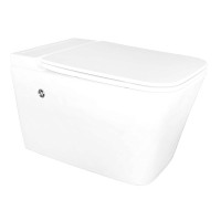 Унитаз подвесной AZARIO AZ-101C безободковый, с монтажной рамой, глянцевый белый