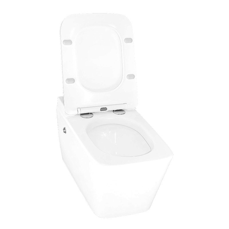 Унитаз подвесной AZARIO AZ-101C безободковый, с монтажной рамой, глянцевый белый