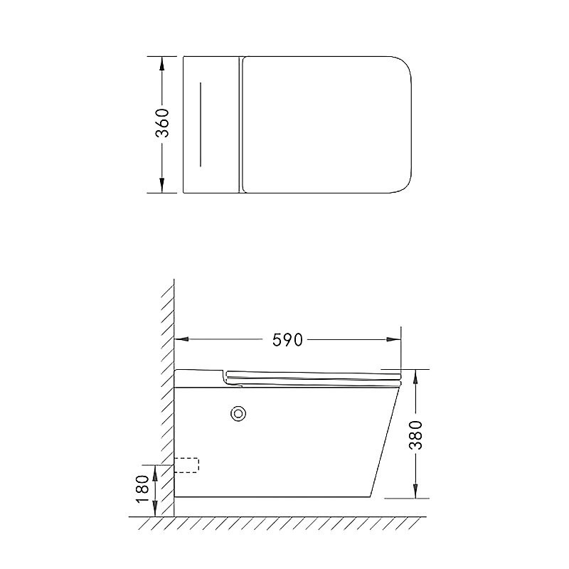 Унитаз подвесной AZARIO AZ-101C безободковый, с монтажной рамой, глянцевый белый