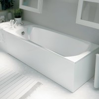 Акриловая ванна 1MarKa Elegance Стандарт 2 170x70 см, встраиваемая, белая, с каркасом, со сливом-переливом