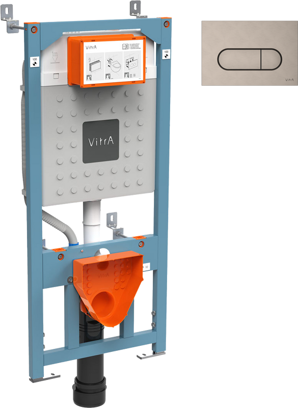 Система инсталляции для унитазов VitrA V12 762-5800-01 с кнопкой смыва Root Square 740-2295 никель