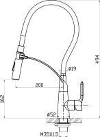 Смеситель для кухни BelBagno Nova BB LAM36 IN с гибким изливом