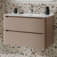 Тумба с раковиной IDDIS Edifice 80 подвесная, капучино, раковина 0108000i28