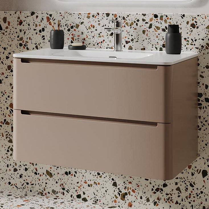 Тумба с раковиной IDDIS Edifice 80 подвесная, капучино, раковина 0108000i28