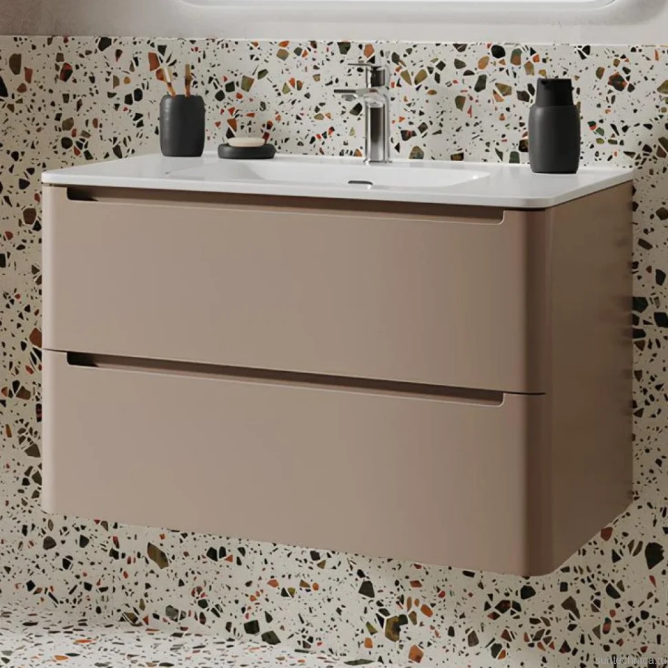 Тумба с раковиной IDDIS Edifice 80 подвесная, капучино, раковина 0108000i28