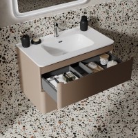 Тумба с раковиной IDDIS Edifice 80 подвесная, капучино, раковина 0108000i28