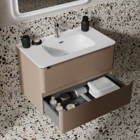 Тумба с раковиной IDDIS Edifice 80 подвесная, капучино, раковина 0108000i28