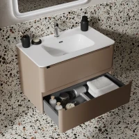 Тумба с раковиной IDDIS Edifice 80 подвесная, капучино, раковина 0108000i28