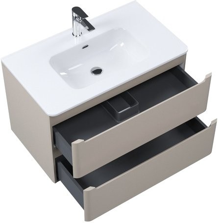 Тумба с раковиной IDDIS Edifice 80 подвесная, капучино, раковина 0108000i28