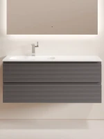 Мебель для ванной комнаты Sancos Folk 120 L подвесная, 2 ящика, grey soft