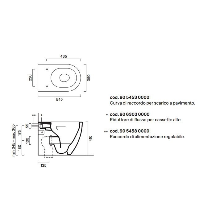 Унитаз приставной напольный Catalano Sfera тонкое сиденье, с микролифтом