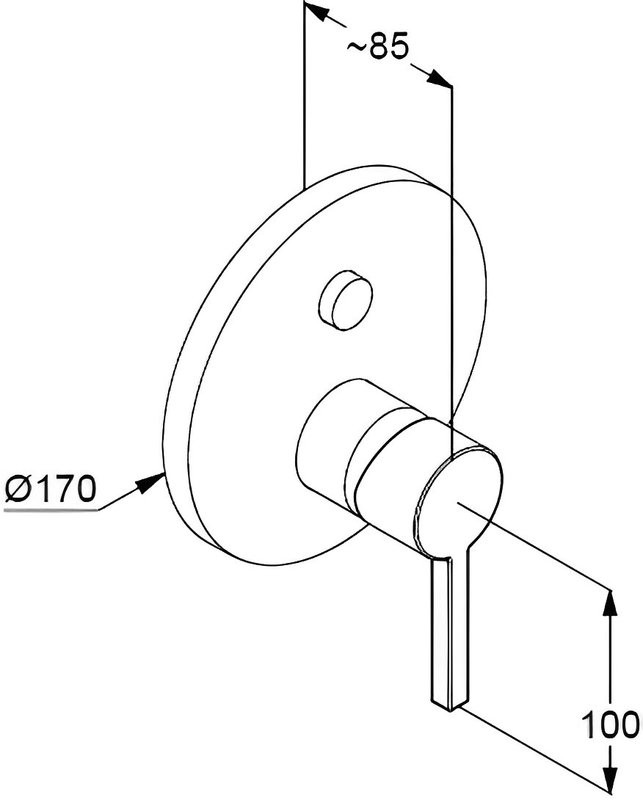 Встраиваемый смеситель для душа и ванны Kludi Nova Fonte Puristic 206593915 черный матовый