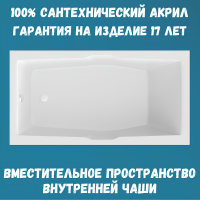 Акриловая ванна 1MarKa Korsika Премиум 190x100 см, пристенная, белая, с каркасом, с экраном, со сливом-переливом