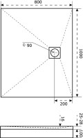 Поддон для душа Good Door Essentia 80x100, с сифоном, белый