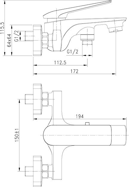 Смеситель для ванны с душем Lemark Allegro LM5914CW