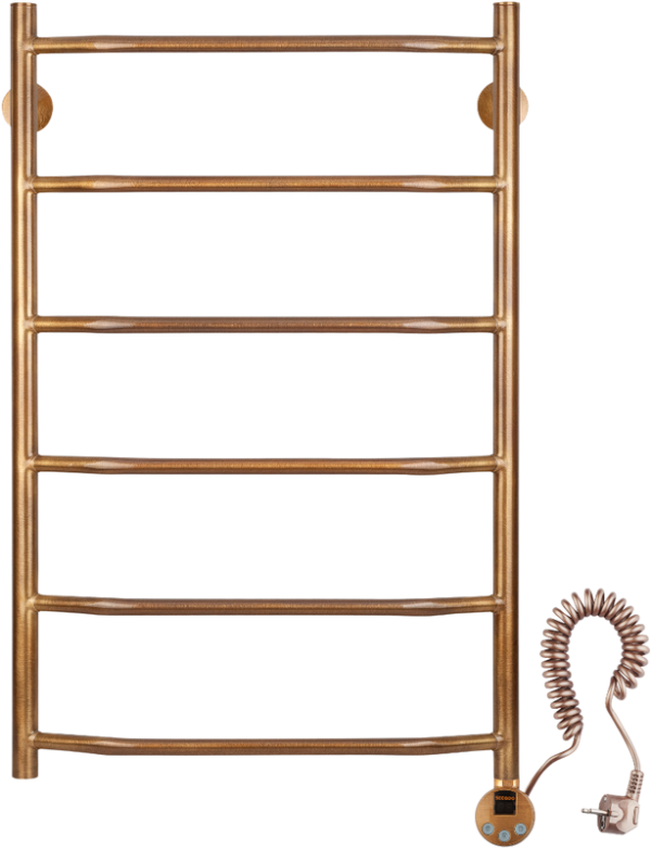 Полотенцесушитель электрический Secado Агата 1 85x55 см, подключение справа, бронза, лесенка, латунь
