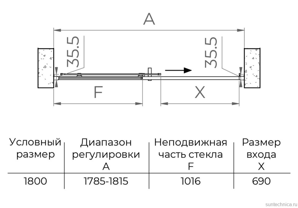 Душевая дверь в нишу RGW Passage PA-017-B 180х195, профиль черный