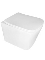 Унитаз подвесной AZARIO Cascad AZ-10002 безободковый, с микролифтом, глянцевый белый